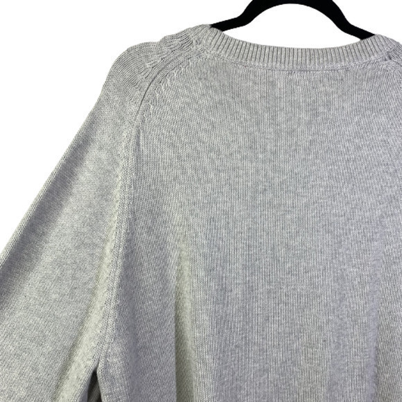 IZOD Sweater Light Grey Cotton Cable Knit Preppy Irish Ski Crew Neck- NWT - Picture 9 of 13